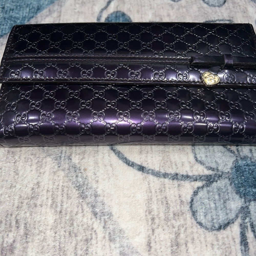 Gucci Shiny Microguccissima Leather Continental Wallet EUC normal wear - Picture 15 of 15